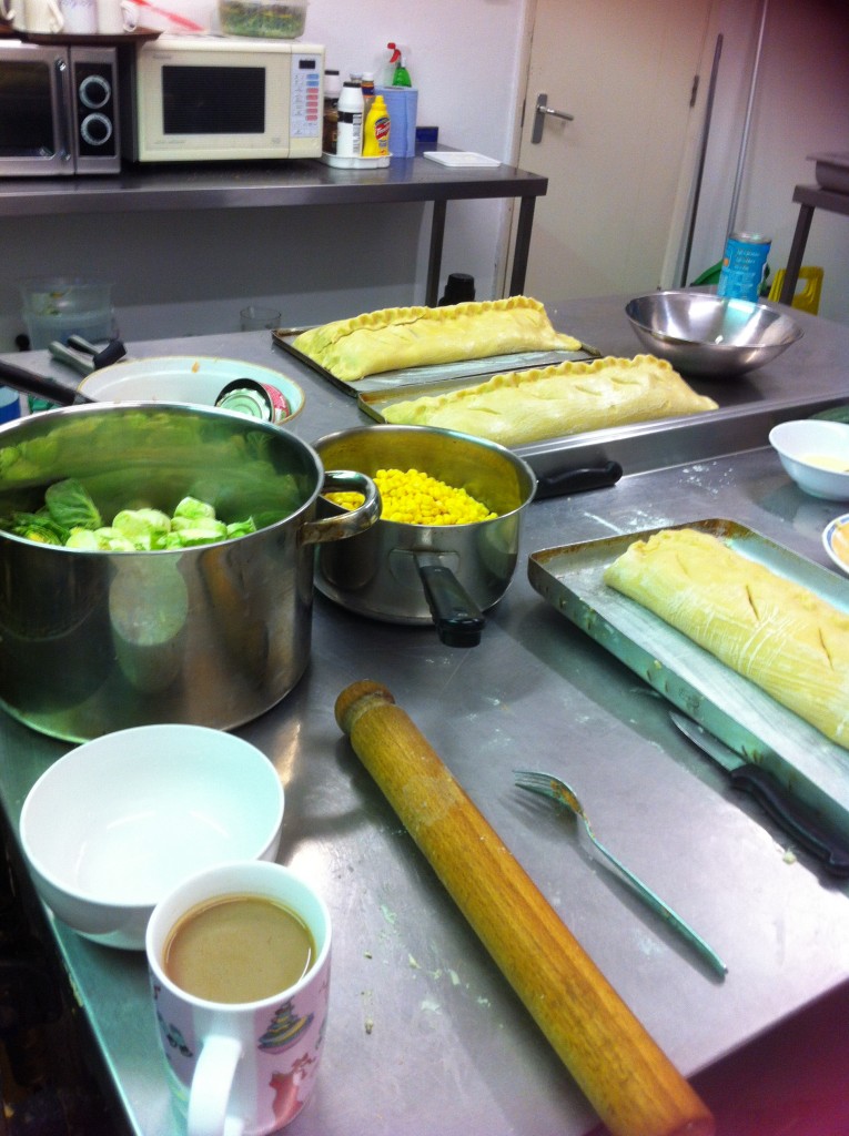 Sheila & Paula create nourishing home-cooked meals with lots of veggies. This day it was salmon en croute.