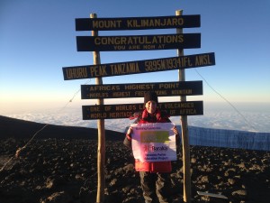 Jae at the summit of Kilimanjaro