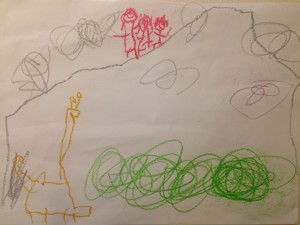 Samson's drawing of the climb