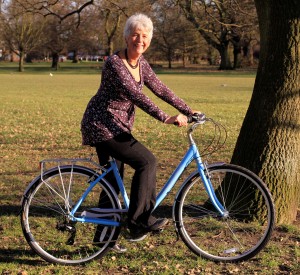 Sheila on her beautiful new bike