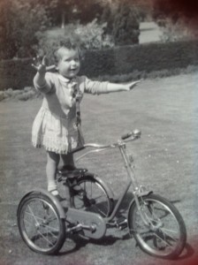 Sheila showing off on Leslie's trike