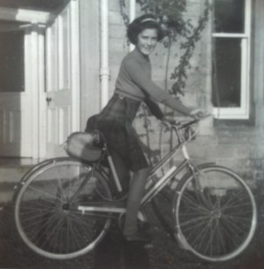 Sheila on the bike she got for her 11th birthday