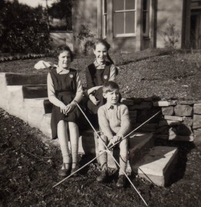 Sheila, Leslie & Robbie in the garden where the camping took place