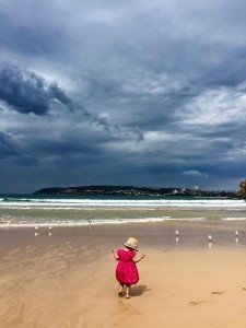 Granddaughter Onnie on a Sydney beach