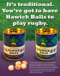 Hawick balls advert