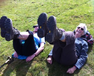 Sheila & Anne S practicing a bit of leg up