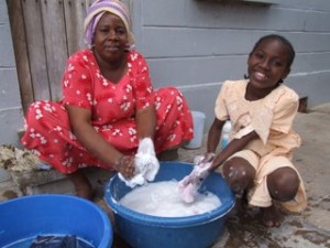 Washing clothes in Tanzania