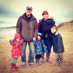 Jae's lovely second cousin Eve with her husband, Dave, and their children - they live in North Berwick