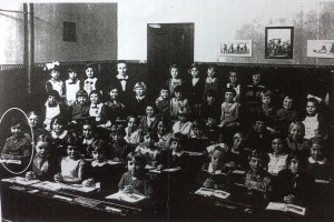 My mother in her school class in Germany - circled on the left