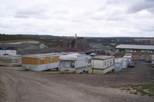 The caravans on the farm where Alin lived and worked