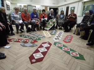 U3A Patchwork and Quilting Class showing off their handiwork