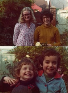 Mary & Sheila in the early 70s, and their youngest children - Amy and Gwen at the same time