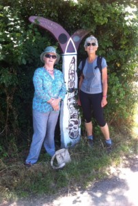 Anne and Sheila on the walk to Whitstable on the Crab and Winkle Way