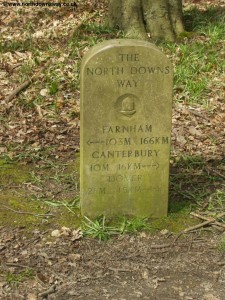 Milestone on the North Downs Way