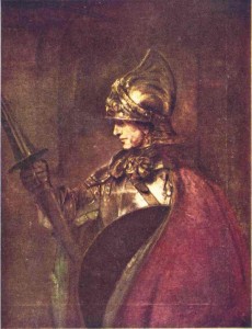 Rembrandt's Man in Armour (the original is in Glasgow Art Gallery)