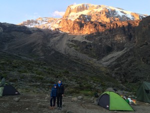 Sam and Ros camping on Kili