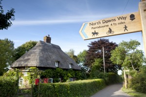 Signpost at Womenswold, on North Downs Way between Dover and Canterbury