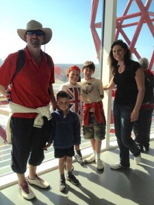 Hopkins Family at top of Orbit Tower