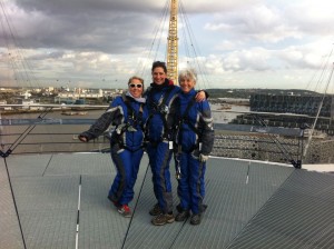 Katie, Jae & Sheila on the top of the O2 dome