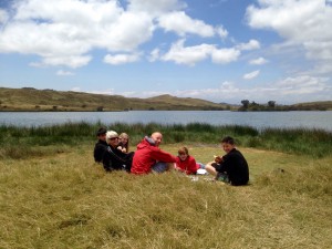 Lunch overlooking a lake in Arusha National Park